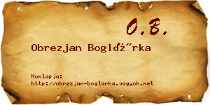 Obrezjan Boglárka névjegykártya