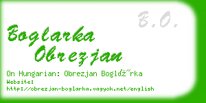 boglarka obrezjan business card